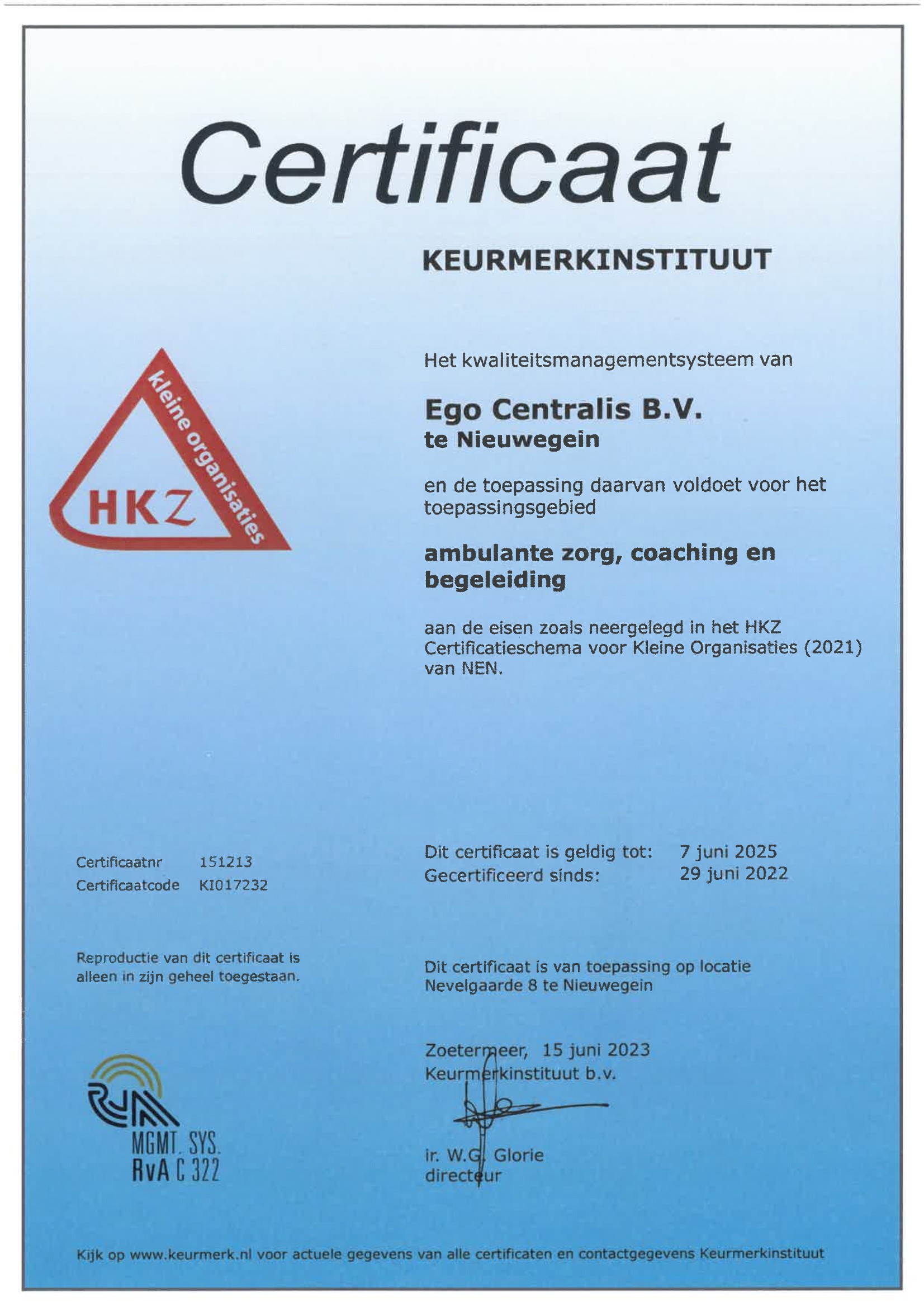 HKZ certificaat HKZ certificaat